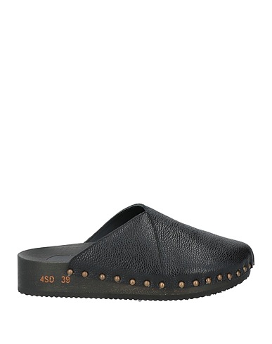 4SDESIGNS Mules and clogs Black Leather