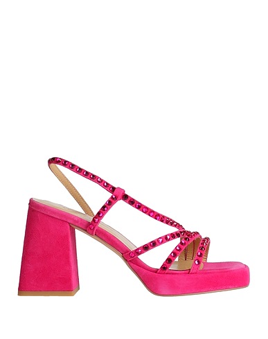 ALMA EN PENA. Sandals Fuchsia Leather
