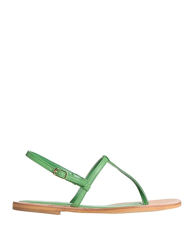 CLAUDIO CUTULI Flip flops Green Leather