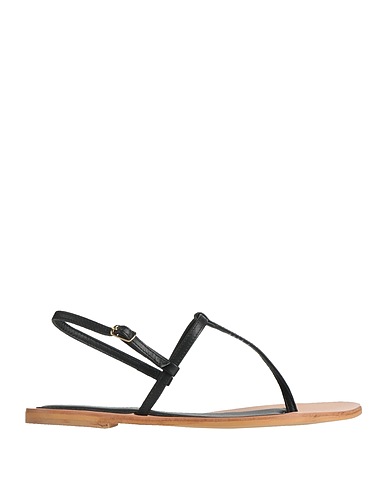 CLAUDIO CUTULI Flip flops Black Leather