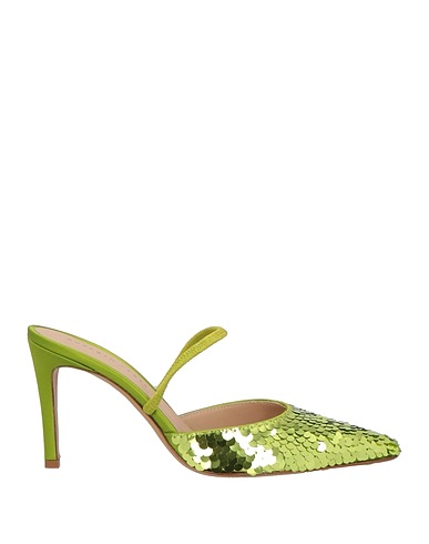 ROBERTO FESTA Mules and clogs Lime green Textile fibers