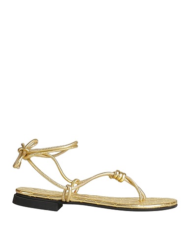 FABI Flip flops Gold Leather