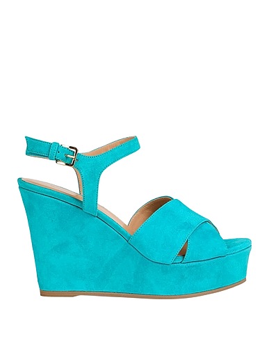SERGIO ROSSI Sandals Turquoise Leather
