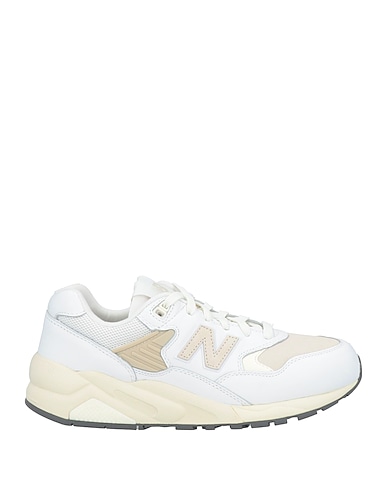 NEW BALANCE Sneakers White Leather, Textile fibres