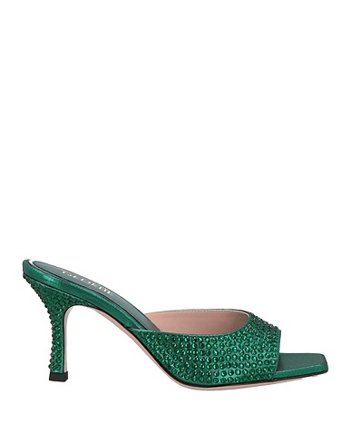 GEDEBE Sandals Emerald green Textile fibres