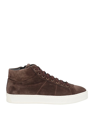 SANTONI Sneakers Brown Leather