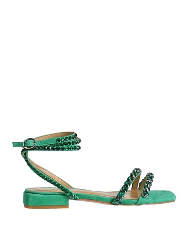 ALMA EN PENA. Sandalen Grün Leder