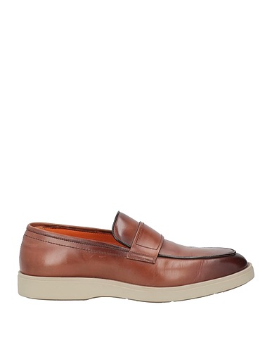 SANTONI シューズ ブラウン 革（なめし加工）