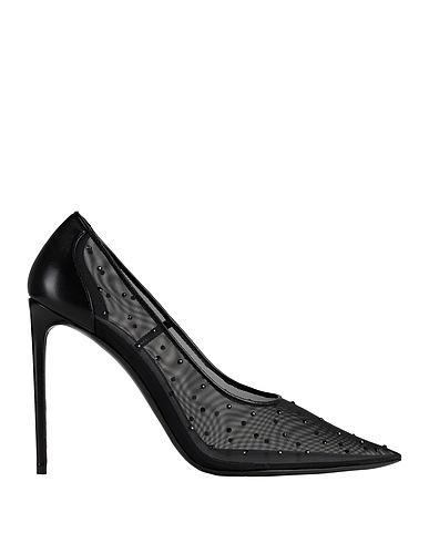 SAINT LAURENT Court Black Textile fibres, Leather