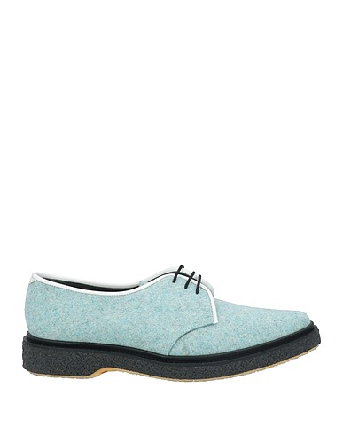 ADIEU Laced shoes Sky blue Leather, Textile fibers
