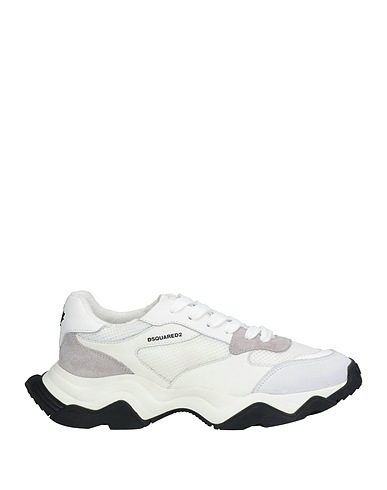 DSQUARED2 Sneakers White Calfskin, Textile fibres