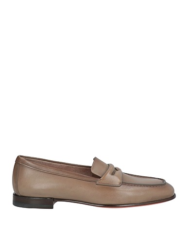 SANTONI Мокасины Хаки Кожа