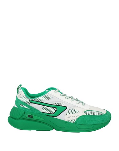 DIESEL Sneakers Green Polyester, Leather