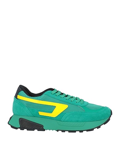 DIESEL Sneakers Emerald green Calfskin, Polyester