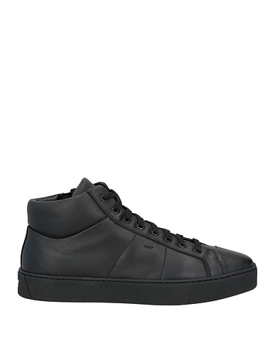 SANTONI Sneakers Black Leather
