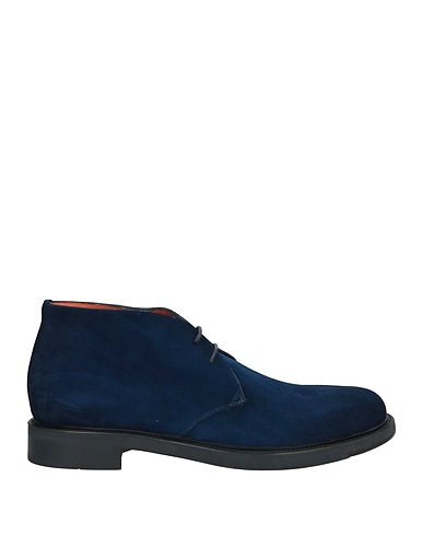 SANTONI Ankle boot Navy blue Leather
