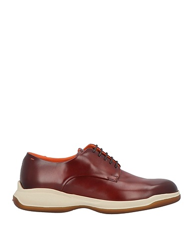 SANTONI Laced shoes Tan Leather