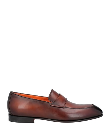 SANTONI Loafers Dark brown Leather