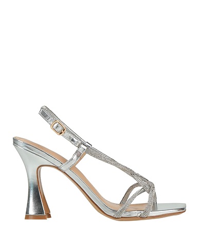 ALMA BLUE Sandals Silver Textile fibres