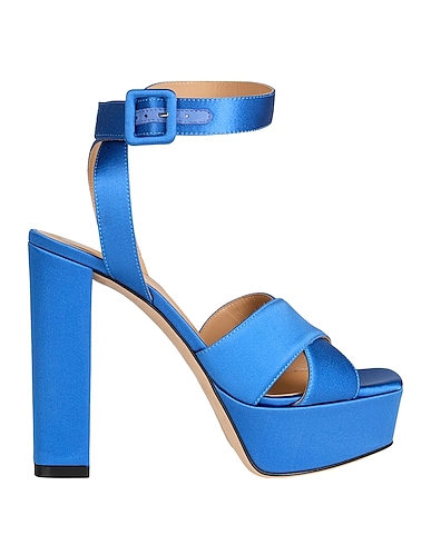 SERGIO ROSSI Sandals Pastel blue Textile fibers
