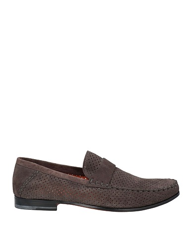 SANTONI Loafers Lead Leather