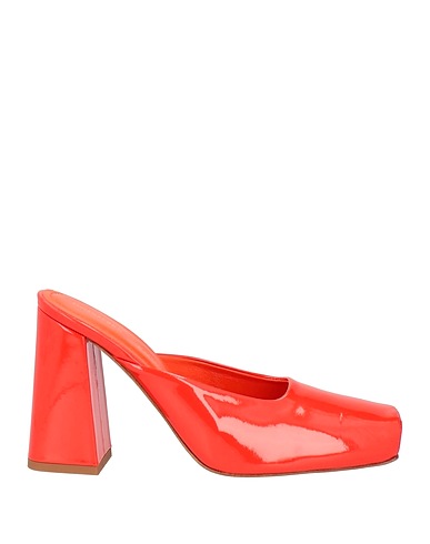 LIVIANA CONTI Mules and clogs Tomato red 100% Leather