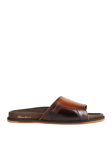 SANTONI Sandals Brown Leather