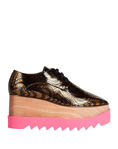 STELLA McCARTNEY Laced shoes Gold Textile fibres