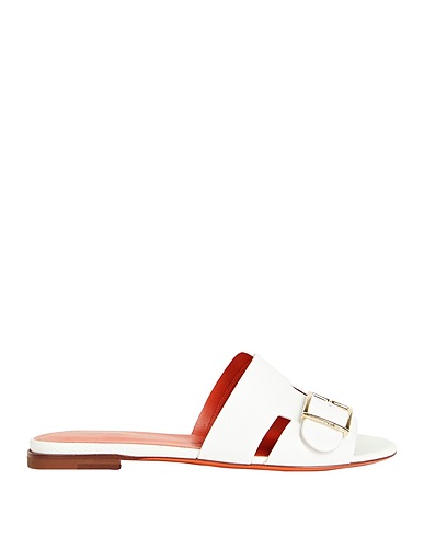 SANTONI Sandals White Leather