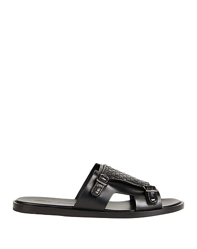 SANTONI Sandals Black Leather