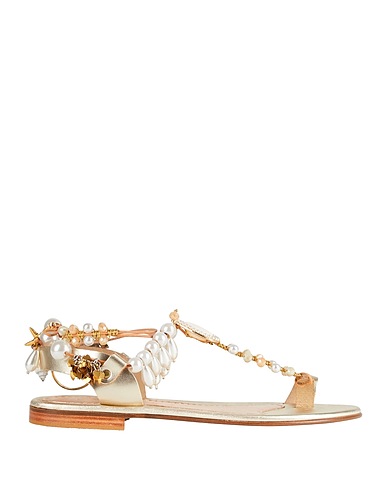 ELINA LINARDAKI Flip flops Platinum Leather