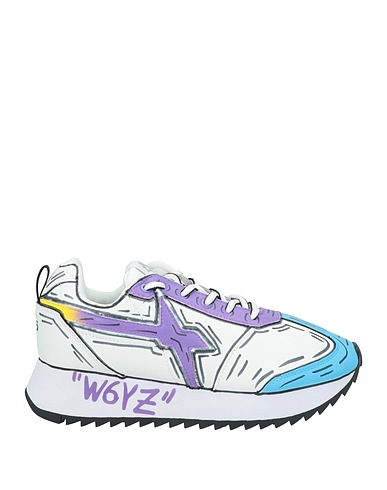 W6YZ Sneakers White Leather, Textile fibers