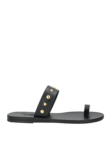 ANCIENT GREEK SANDALS Flip flops Black Cowhide