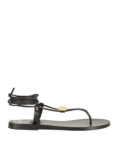 ANCIENT GREEK SANDALS Flip flops Black Leather