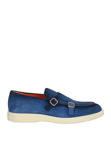 SANTONI Loafers Blue Leather