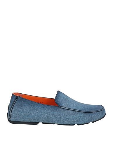 SANTONI Loafers Blue Leather