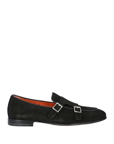 SANTONI Loafers Black Leather