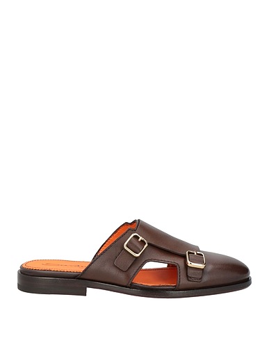 SANTONI ミュール＆サボサンダル ダークブラウン 革（なめし加工）
