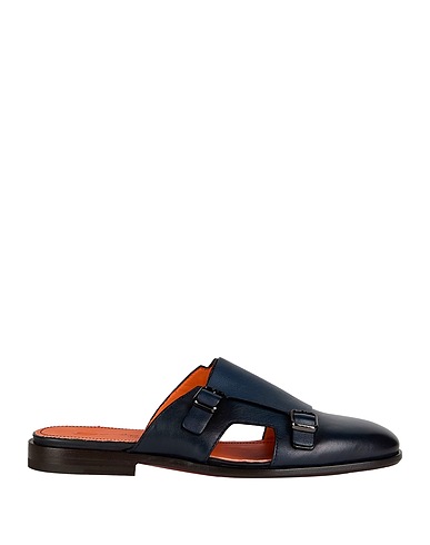 SANTONI Mules and clogs Midnight blue Leather
