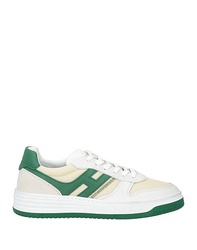 HOGAN Sneakers Ivory Leather, Textile fibres