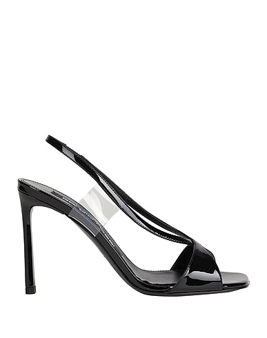 SERGIO ROSSI Sandales Noir Cuir, Plastique