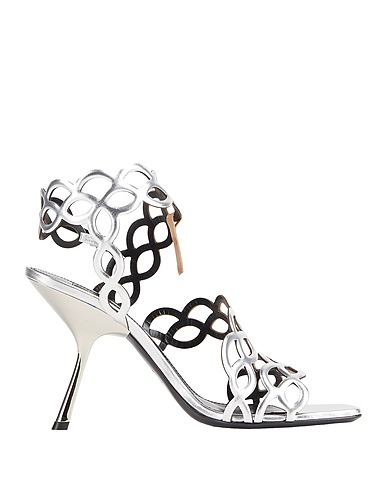 SERGIO ROSSI Sandals Silver Leather