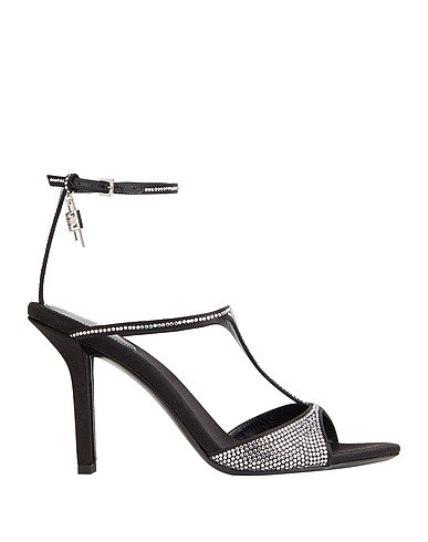 GIVENCHY Sandals Black 72% Viscose, 28% Silk
