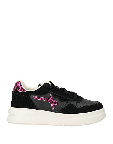 W6YZ Sneakers Black Leather, Textile fibers