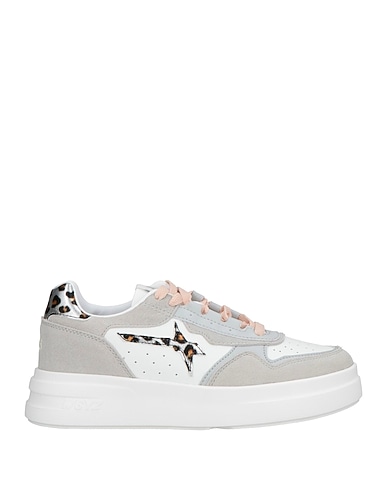 W6YZ Sneakers Light grey Leather, Textile fibers