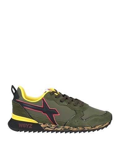 W6YZ Sneakers Military green Leather, Textile fibres