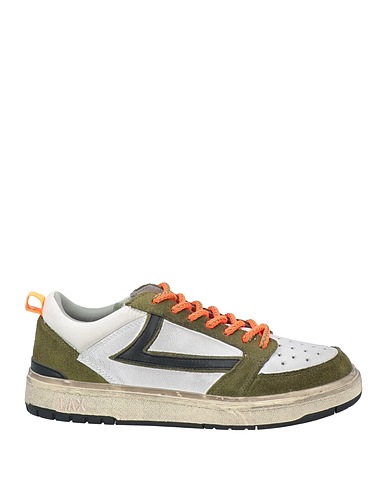HTC Sneakers Military green Leather, Textile fibres