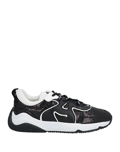 HOGAN Sneakers Black Leather, Textile fibres