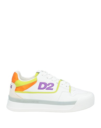 DSQUARED2 Sneakers White Calfskin, Textile fibers