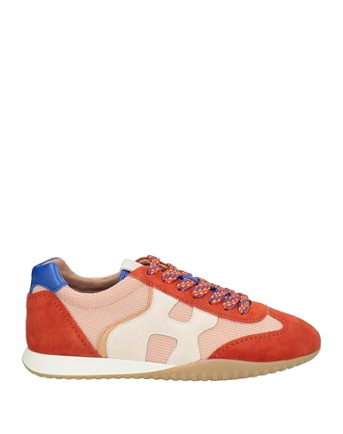 HOGAN Sneakers Rust Leather, Textile fibres